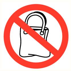 Handtassen verboden
